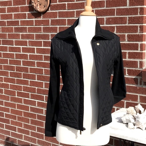 NWT Liz Claiborne Nylon Quilted Black Zip Front Jacket Size Small - Picture 9 of 14